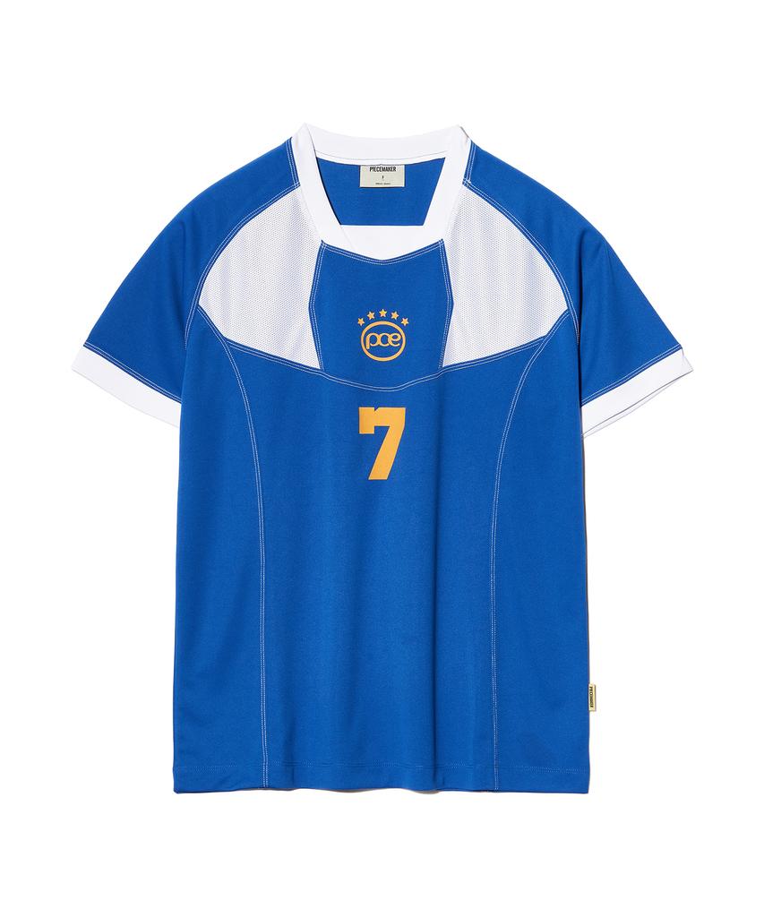 PEACE MAKER Sporty Mesh Combi Jersey Top (Blue)
