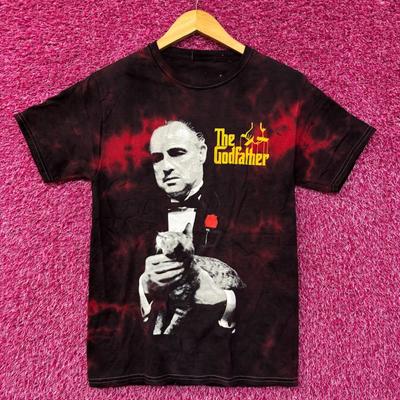 The Godfather and Cat Graphic Design T-Shirt
