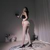 Ultra-thin Open-Crotch Tear-Away Black Stockings with Sexy Style