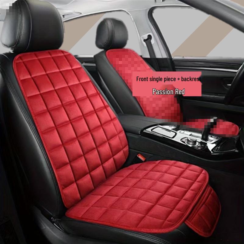 Universal Non-Slip Crystal Velvet Car Seat Cushion with Backrest for All Seasons