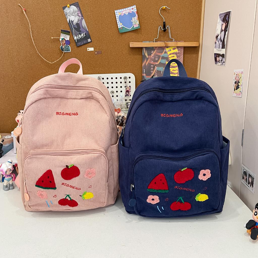 Schoolbag New Japanese Ins High Value Fresh and Sweet Fruit Bump Backpack Junior High School Students Lightweight Large Capacity Backpack