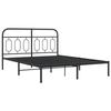 VidaXL Cadre de lit métal sans matelas avec tête de lit noir 140x190cm 377117