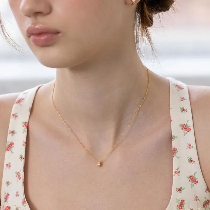(Silver 925) Glow Egg Ring Necklace NZ2468