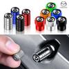 4pcs Car Wheel Tire Valve Caps Stem Case With Logo Auto Styling For Mazda 2 3 6 5 Axela Atenza CX 5 CX3 323 Emblems Accessories