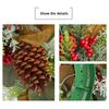 Artificial Wreath LED Light up Christmas Wreath with Pinecone for Front Door Window Yard Garden Christmas Decorations