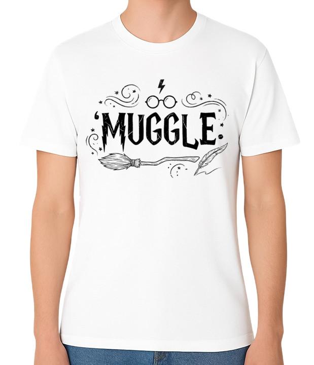 

Muggle T-Shirt Wizard Magic Parody Graphic Tee Fantasy Fan Unisex Tee S разноцветный