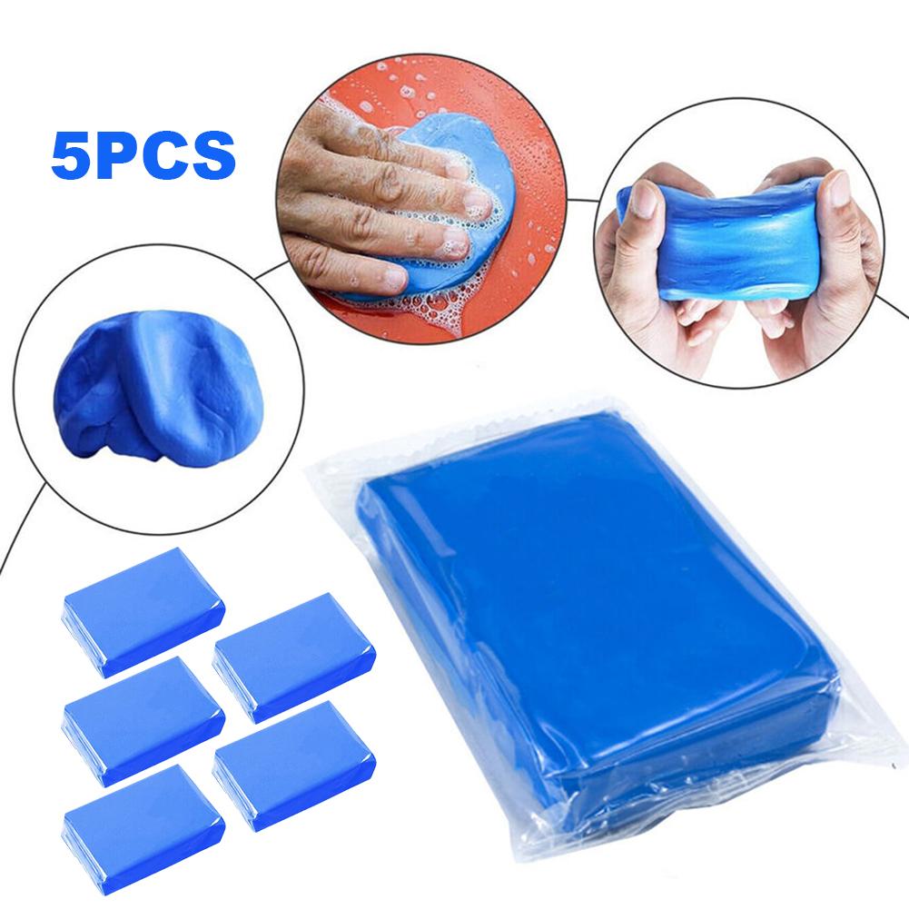 5Pcs Car Clay Bar Blue Vehicle Detailing Magic Cleaning Mud Car Wash Cleaner Sludge Mud Dust Remove Auto Detailing Cleaner Tool