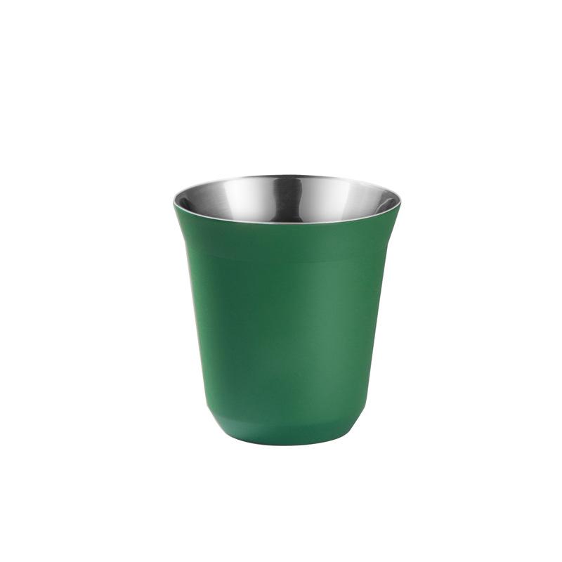 80ml/160ml Coffee Cup 304 Stainless Steel Capsule Coffee Cup Double-layer Heat Insulation Portable Cup Tea Cup Beer Milk Cup Set