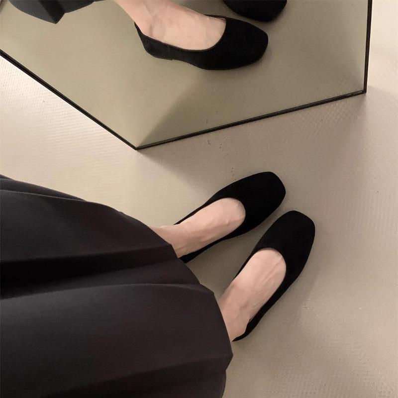 Flat single shoes women's new spring and summer shallow mouth evening shoes one pedal Mary Jane shoes ballet style Doudou shoes
