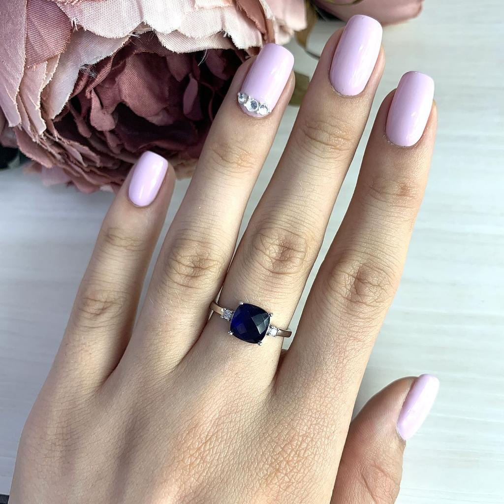 Silver Ring with Nano Sapphire 2.07ct (1946619)