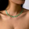 Daisy Flower Clavicle Chain Necklace for Women Girls Korean Sweet Colorful Flowers Short Choker Bridal Wedding Party Jewelry