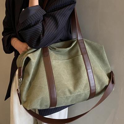 Large-capacity Commuter Canvas Bag Women's 2025 New Autumn and Winter Shoulder Bag Casual Versatile Light Messenger Tote Bag