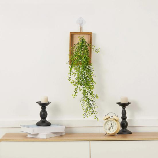 Artificial Plants Wall Decor, Rustic Farmhouse Wall Hanging Planter, Vintage Wood Framed Fake Plants Holder for Indoor Living Room, Kitchen, Bedroom