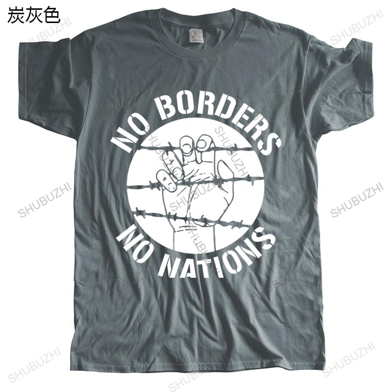 Unisex Cotton T Shirt Summer Brand Vintage Tshirt NO BORDERS NO NATIONS Unisex Oneck High Quality Tee Shirts Cool Short Sleeve