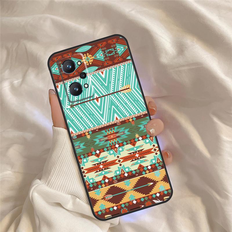 Native American Seamless Tribal Boho Case For Realme C75 C67 C63 C55 C51 C61 C53 C35 C65 C71 11 12 13 14 Pro Plus GT6 GT7 15 Pro