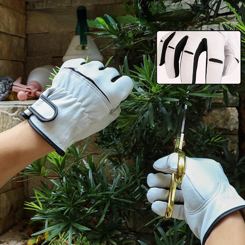 Labor Protection Gloves Leather Wear-resistant Sheepskin Hunting Protection Machine Repair Motorcycle Driver Safety Protection
