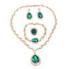 Water Drop Rhinestone Pendant Necklace Bracelet Earrings Ring Bridal Jewelry Set