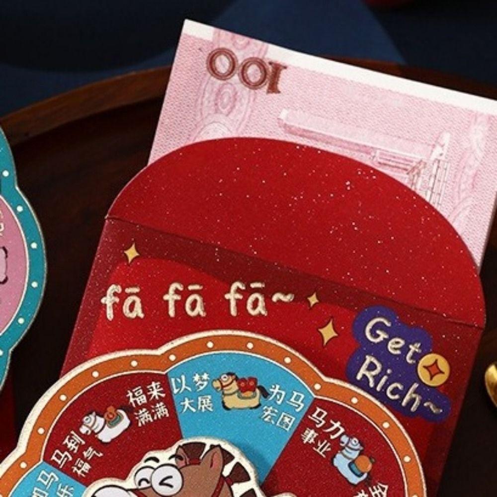 Paper 2026 Horse Year Red Envelope Cartoon Design New Year Money Envelope  Kids Gifting