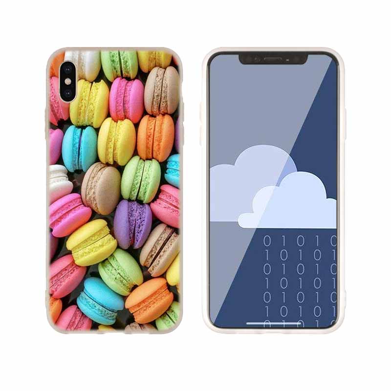 Macarons Cake Soft Silicone Case For iPhone 13 11 12 Pro X XS Max XR 6 6S 7 8 Plus SE Mini Cover
