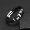 Men's Multilayer Leather Bracelet with Magnetic Alloy Clasp - Euro-American Fashion Accessory