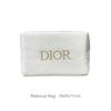Dior Minimalistisch Modern Klassisch Druck Denim Stoff Weiße Kosmetiktaschen Tragbar 18*9*11cm