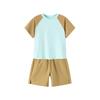 Balabala Boys' 2026 Summer Color-block Top & Bottom Set