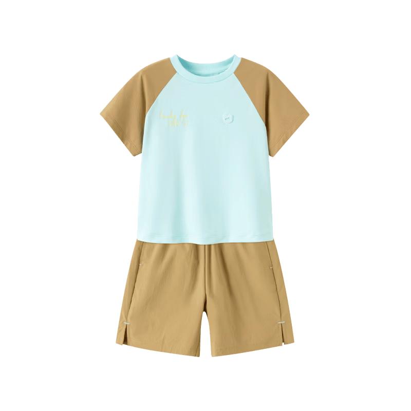 Balabala Boys  2026 Summer Color-block Top & Bottom Set 110