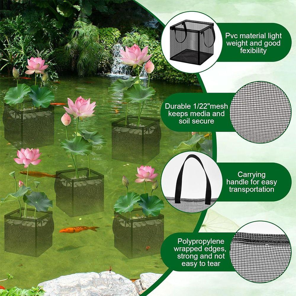 with Handles Aquatic Plant Baskets Breathable Planting Grow Bag Lotus Planter  Outdoor Bog Plants