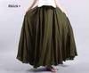 38-Color Plus Size Japanese Cotton Linen A-Line Midi Skirt with Elastic Waist