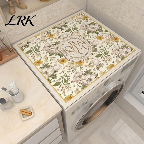 Washing Machine Surface Guard Washer Top Protector Mat, Dryer Cover, Flowers or Marble Protective Pad Pattern, Non-Slip Highly Absorbent Mat