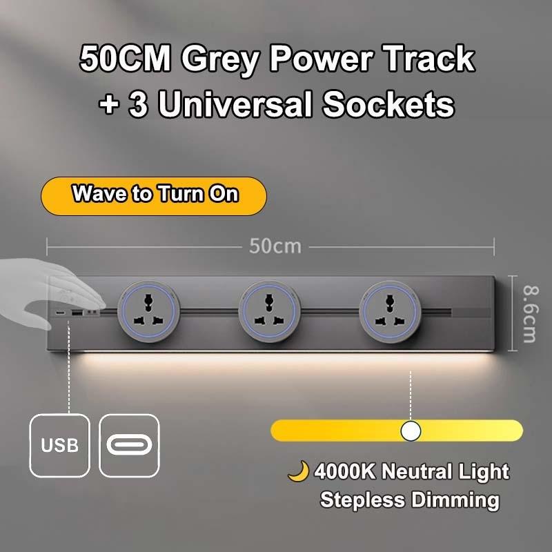 Movable Wall Mounted Power Track Socket Universal Adapter Office Home Appliance Socket Safety Track Kit