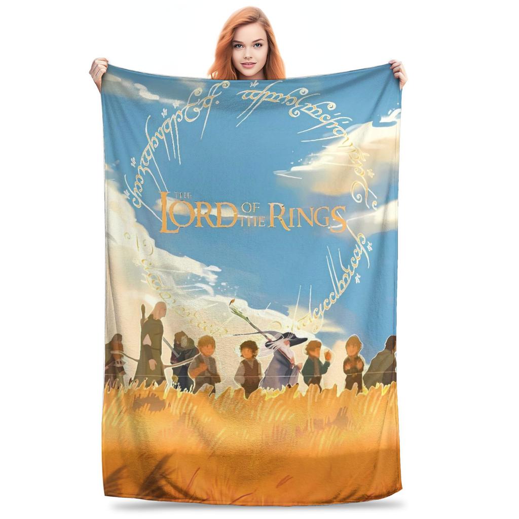L-Lords Of The R-Rings Warm Soft Blankets Students Plush Throw Blanket Novelty Bedroom Flannel Bedspread Sofa Bed Cover