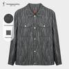 Men's Casual Black & White Striped Jacquard Lapel Jacket