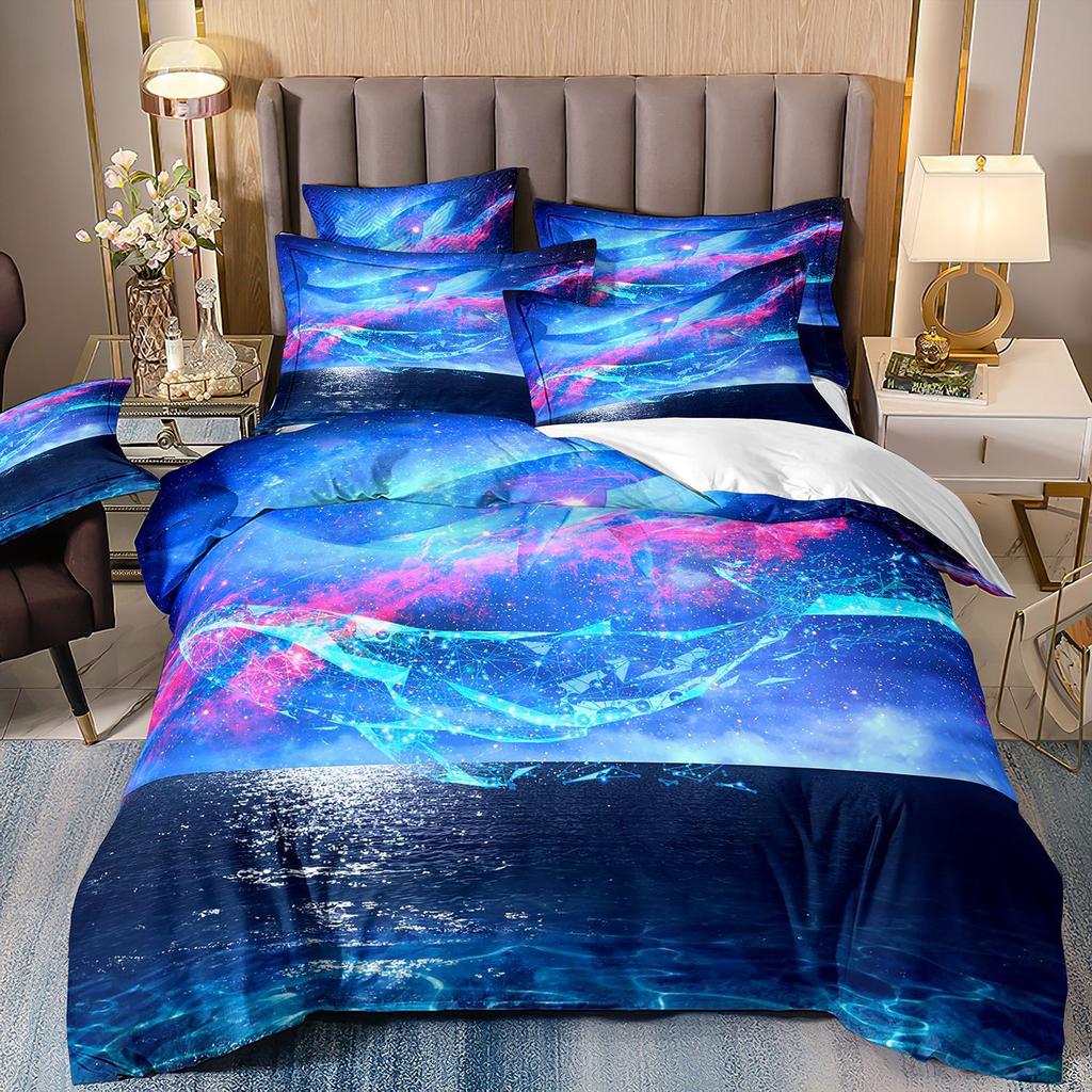 Space Star Bettwäsche-Set Dreiteilig 3D Digitaldruck Bettbezug