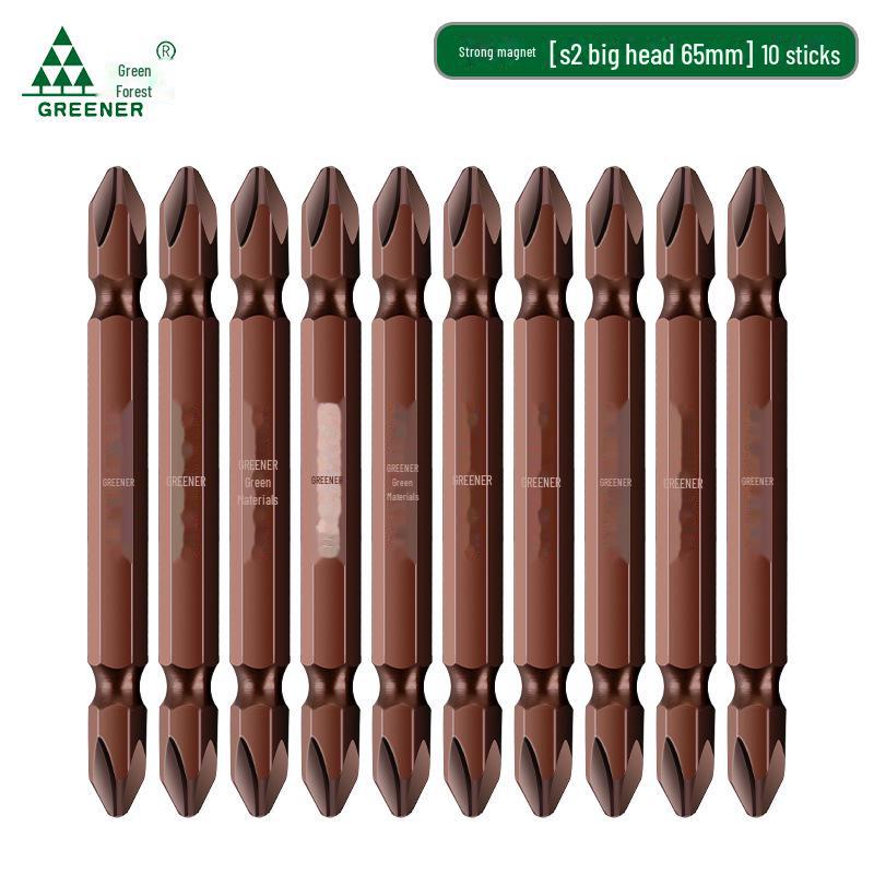 Green Forest High-Strength Double Cross Magnetic Drill & Screwdriver Anti-Slip Bit Set