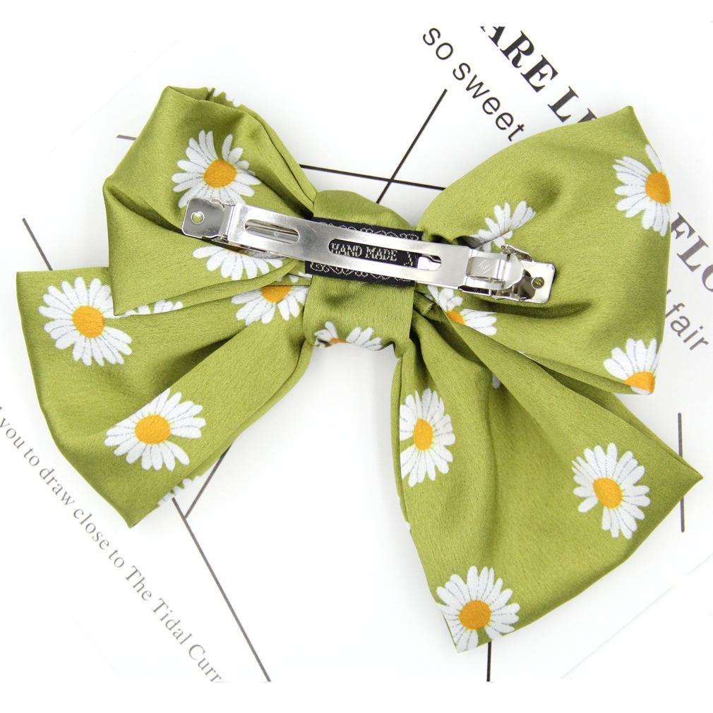 Korean Daisy Bow Double Layer Hair Clip for Girls