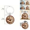 Wooden Style Girl And Horse Keyring With Zinc Alloy For Birthday And Special Occasion