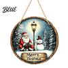 Santa Claus Wall Art Christmas Wooden Hanging Pendant Festive Ornaments with Hemp Rope for Tree Rustic Farmhouse Window Fireplace Decoration,