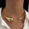 Fashion Gold Color Water Drop Open Choker Necklace for Women Girls Punk Gothic Metal Irregular Chunky Necklace Jewelry 2026