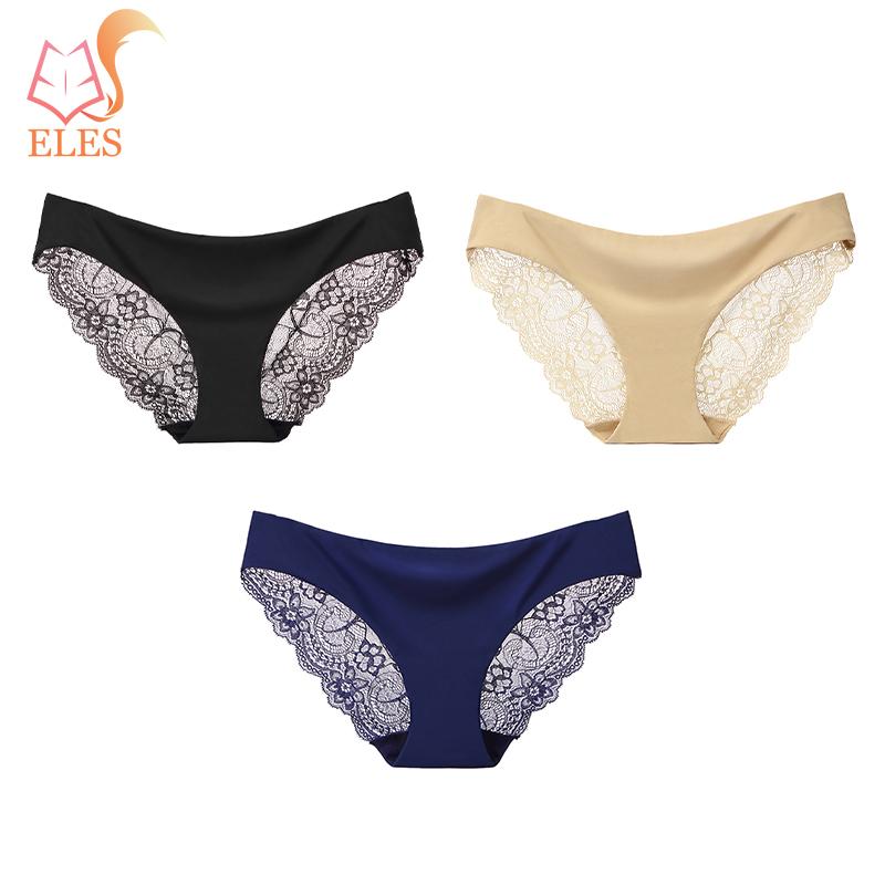 3PCS Women's Sexy Lace Panties Seamless Cotton Crotch Breathable Low-Rise Lingerie Underwear Comfortable Underpants