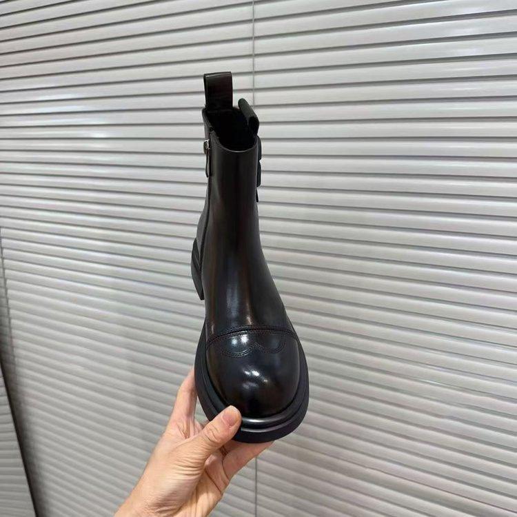 Popular bottom cigarette tube thin boots thin Chelsea short boots 2025 autumn and winter new thick-soled zipper British Martin boots