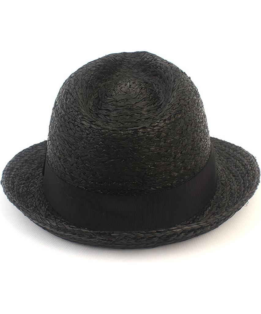 Yunibeosyeolkemiseuteuli Bu Raffia Line Black Fedora Summer Hat