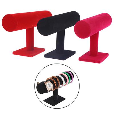 Velvet T-Bar Display Stand Holder Organizer Bracelet Jewelry Watch Headband Rack