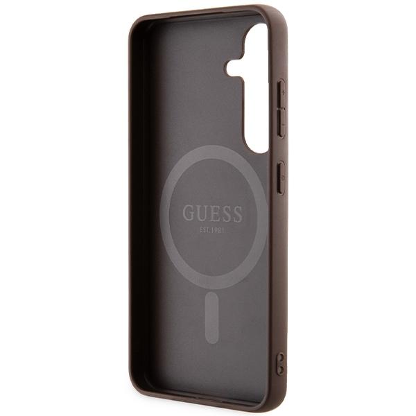 Guess Guhms24Sg4Gfrw S24 S921 Brązowy/Brown Hardcase 4G Collection Leather Metal Logo Magsafe