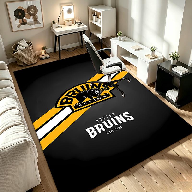 Boston Bruins A rug suitable for office chair areas living rooms and computer desks perfect for home offices and an ideal holiday gift