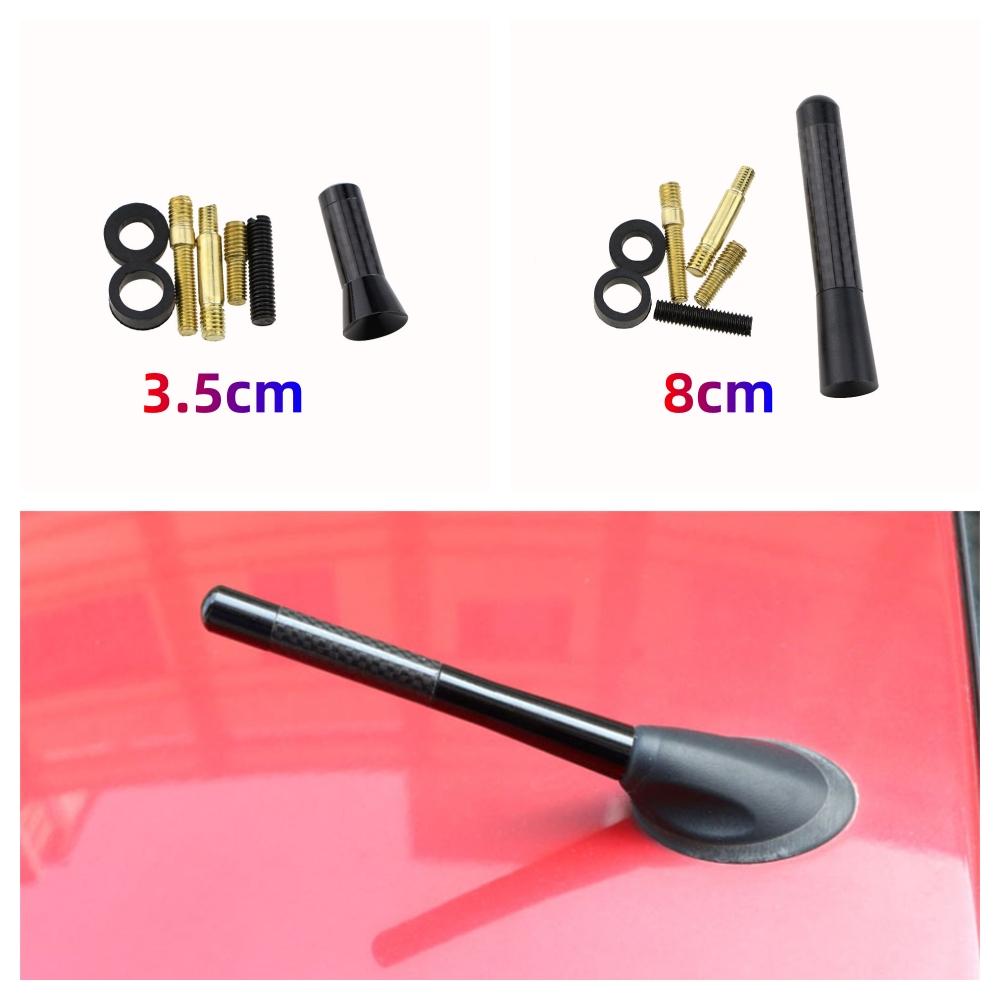 8cm/3.5cm Car Antenna Auto Retrofit Decoration Carbon Fiber Universal Replacement Black Roof Radio Accessories