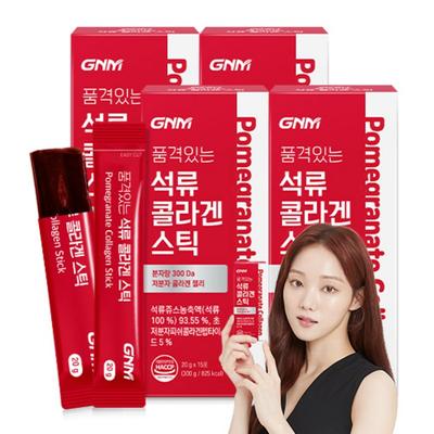 GNM Lee Seong-kyung Pomegranate Collagen Jelly Stick / Pomegranate Juice Low Molecular Collagen Peptide, 300g, 4 Pieces