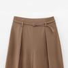 2025 Spring Women's Solid Color Belted Loose Wide-Leg Casual Long Pants