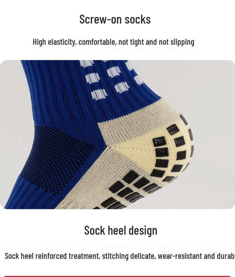 Anti-Slip Mid-Calf Football Socks: Shock-Absorbing, Thick Terry, Sweat-Wicking, Wear-Resistant Sports Socks