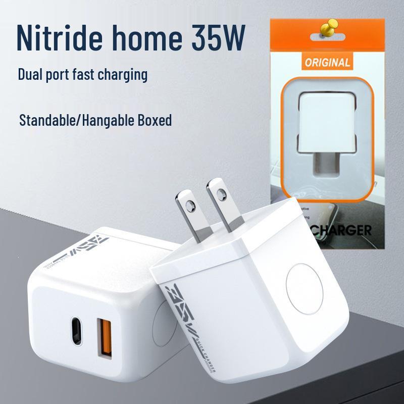 33W GaN Dual-Port Fast Charger, PD3C Certified, Compatible with iPhone